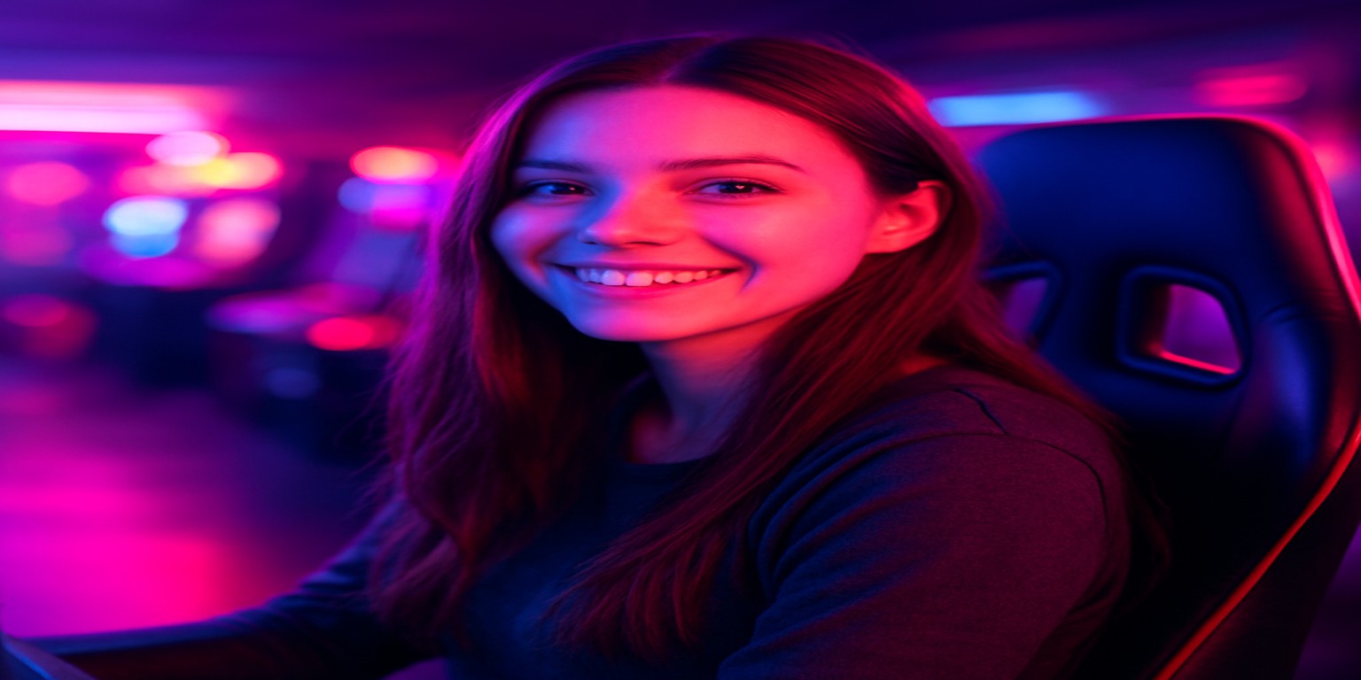 L44-এ গেমস উপভোগ করছেন একজন নারী